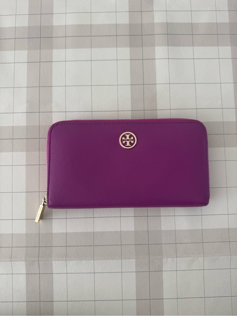 Tory Burch Purple Zip-Around Continental Wallet
